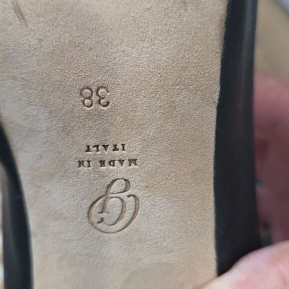Authentic M.Gemi black Leather Heeled Ballet Shoes, Size 38 - Picture 7 of 8